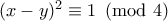 (x-y)^2 \equiv 1 \pmod 4