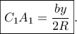 \boxed{\displaystyle{{C_1}{A_1} = \frac{{by}}{{2R}}}}. \boxed{\displaystyle{{C_1}{A_1} = \frac{{by}}{{2R}}}}.