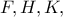 F, H, K, 