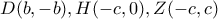 D(b,-b), H(-c,0), Z(-c,c)
