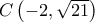 C\left( { - 2,\sqrt {21} } \right)