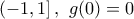 \left(-1,1\right],\,\,g(0)=0