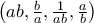 \left ( ab,  \frac {b}{a}, \frac {1}{ab}, \frac {a}{b} \right )
