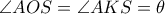  \angle AOS= \angle AKS= \theta 