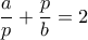 \dfrac{a}{p} + \dfrac{p}{b} =2