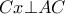 \displaystyle{ 
Cx \bot AC 
}