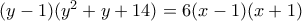 (y-1)(y^2+y+14)=6(x-1)(x+1)