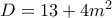 D=13+4m^2