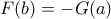 F(b)=-G(a)