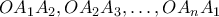OA_{1}A_{2}, OA_{2}A_{3}, \ldots, OA_{n}A_{1}
