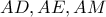 AD , AE , AM