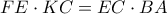FE \cdot KC= EC \cdot BA