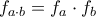 f_{a\cdot b}=f_a\cdot f_b f_{a\cdot b}=f_a\cdot f_b