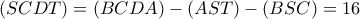 (SCDT)=(BCDA)-(AST)-(BSC)=16
