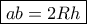 \boxed {ab=2Rh}