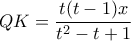 QK=\dfrac{t(t-1)x}{t^2-t+1}
