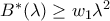 B^*(\lambda)\ge w_1\lambda^2