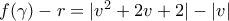 f(\gamma )-r=|v^2+2v+2|-|v|