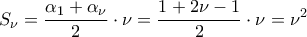 \displaystyle {S_\nu } = \frac{{{\alpha _1} + {\alpha _\nu }}}{2} \cdot \nu  = \frac{{1 + 2\nu  - 1}}{2} \cdot \nu  = {\nu ^2}