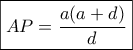 \boxed{AP=\frac{a(a+d)}{d}}