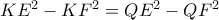 KE^2 - KF^2 = QE^2 - QF^2