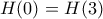 H(0)=H(3)