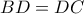 \displaystyle{ 
BD = DC 
}