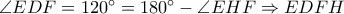 \angle EDF=120^\circ=180^\circ-\angle EHF\Rightarrow EDFH