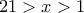 21>x>1