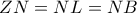  ZN=NL=NB 