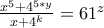 \frac{x^5+4^{5*y}}{x+4^k}=61^z