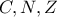 C, N, Z