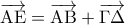 \overrightarrow{\mathrm{AE}} = \overrightarrow{\mathrm{AB}} + \overrightarrow{\Gamma \Delta}