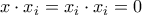 x \cdot x_i = x_i \cdot x_i = 0