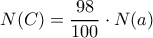 N(C)=\dfrac{98}{100}\cdot N(a)