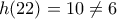 h(22)=10\ne 6