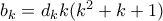 b_k=d_kk(k^2+k+1)