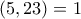 (5,23)=1