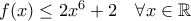 f(x)\leq 2x^6 +2 \quad \forall x\in\mathbb{R}