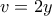 v= 2y