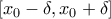 [x_0-\delta ,x_0+\delta]