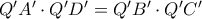 Q'A'\cdot Q'D'=Q'B'\cdot Q'C'