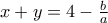 x+y=4-\frac{b}{a}