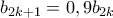  b_{2k+1} =0,9b_{2k} 
