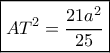 \boxed{A{T^2} = \frac{{21{a^2}}}{{25}}}
