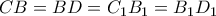 CB=BD=C_1B_1=B_1D_1