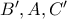 B', A, C'