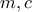 m , c