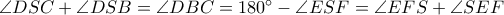 \angle DSC+\angle DSB=\angle DBC=180^{\circ}-\angle ESF=\angle EFS+\angle SEF
