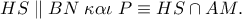 HS\parallel BN\;\kappa \alpha \iota \;P \equiv HS \cap AM.